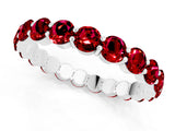 White gold Round Ruby Eternity Band with U-Prong Setting_31