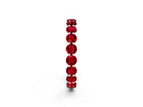 White gold Round Ruby Eternity Band with U-Prong Setting_32