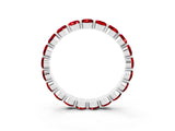 White gold Round Ruby Eternity Band with U-Prong Setting_33