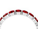 White gold Round Ruby Eternity Band with U-Prong Setting_34