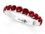 White gold Round Ruby Half Eternity Band with Classic Prong Setting_7