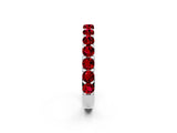 White gold Round Ruby Half Eternity Band with Classic Prong Setting_8