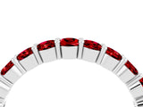 White gold Round Ruby Half-Eternity Prong-Set Band_10