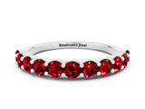 White gold Round Ruby Half-Eternity Prong-Set Band_6