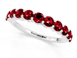 White gold Round Ruby Half-Eternity Prong-Set Band_7