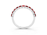 White gold Round Ruby Half-Eternity Prong-Set Band_9