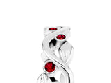 White gold Round Ruby Leaf Eternity Band with Bezel Setting_47
