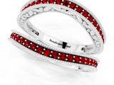 White gold Round Ruby Milgrain Eternity Band with Channel Setting_19