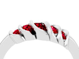White gold Round Ruby Multi-Row Crossover Band_10