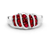 White gold Round Ruby Multi-Row Crossover Band_6
