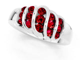 White gold Round Ruby Multi-Row Crossover Band_7