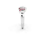White gold Round Ruby Multi-Row Crossover Band_8