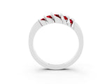 White gold Round Ruby Multi-Row Crossover Band_9