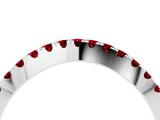 White gold Round Ruby Pavé Curved Band with Shared Prong Setting_10