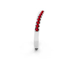 White gold Round Ruby Pavé Curved Band with Shared Prong Setting_8