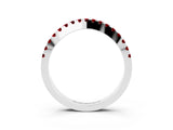 White gold Round Ruby Pavé Curved Band with Shared Prong Setting_9