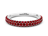 White gold Round Ruby Pavé Eternity Band with Shared Prong Setting_6