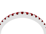 White gold Round Ruby Pavé Half Eternity Band with Shared Prong Setting_10