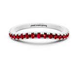 White gold Round Ruby Pavé Half Eternity Band with Shared Prong Setting_6