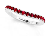 White gold Round Ruby Pavé Half Eternity Band with Shared Prong Setting_7