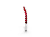 White gold Round Ruby Pavé Half Eternity Band with Shared Prong Setting_8