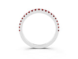 White gold Round Ruby Pavé Half Eternity Band with Shared Prong Setting_9