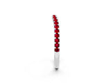 White gold Round Ruby Pavé Set Curved Wedding Band_12