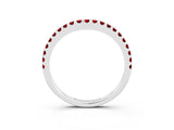 White gold Round Ruby Pavé Set Curved Wedding Band_13