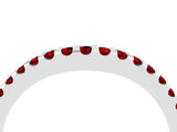 White gold Round Ruby Pavé Set Curved Wedding Band_14
