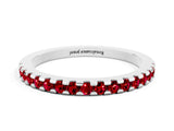 White gold Round Ruby Pavé Set Eternity Band with Micro Prong Setting_6