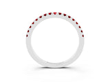 White gold Round Ruby Pavé Set Eternity Band with Micro Prong Setting_9