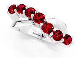 White gold Round Ruby Prong-Set Crossover Band_7