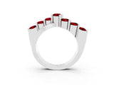 White gold Round Ruby Prong-Set Crossover Band_9