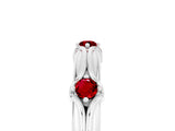 White gold Round Ruby Prong Set Milgrain Eternity Band_11