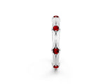 White gold Round Ruby Prong Set Milgrain Eternity Band_20