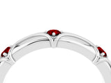 White gold Round Ruby Prong Set Milgrain Eternity Band_22