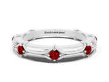 White gold Round Ruby Prong Set Milgrain Eternity Band_6