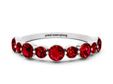 White gold Round Ruby Scalloped Prong Set Eternity Band_18