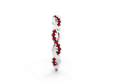 White gold Round Ruby Twist Eternity Band with Pavé Setting_8