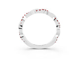 White gold Round Ruby Twist Eternity Band with Pavé Setting_9