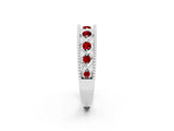 White gold Round Ruby Twist Milgrain Band with Bezel Setting_2
