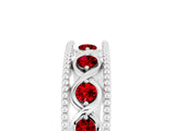 White gold Round Ruby Twist Milgrain Band with Bezel Setting_5
