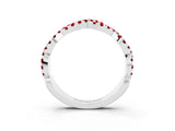 White gold Round Ruby Twisted Eternity Band with Pavé and Shared Prong Setting_21