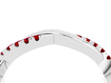 White gold Round Ruby Twisted Infinity Band with Prong Setting_10