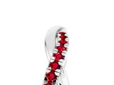 White gold Round Ruby Twisted Infinity Band with Prong Setting_11
