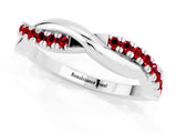 White gold Round Ruby Twisted Infinity Band with Prong Setting_7