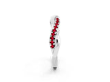 White gold Round Ruby Twisted Infinity Band with Prong Setting_8