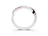 White gold Round Ruby Twisted Infinity Band with Prong Setting_9