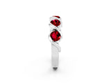 White gold Round Ruby Wave Band with Channel Setting and Shared Prongs_8