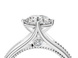 White gold Round Solitaire Beaded Band Six-Prong Setting_4